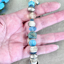 Load image into Gallery viewer, Blue and Brown Antique Bead Bracelet