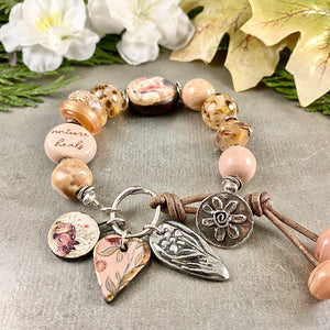 Sleeping Deer Art Bead Bracelet