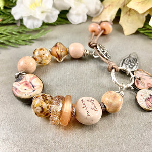 Sleeping Deer Art Bead Bracelet