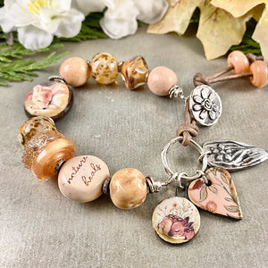 Sleeping Deer Art Bead Bracelet