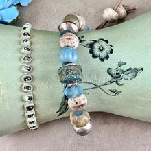 Load image into Gallery viewer, Blue and Brown Antique Bead Bracelet