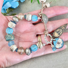Load image into Gallery viewer, Blue and Brown Antique Bead Bracelet