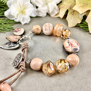 Sleeping Deer Art Bead Bracelet