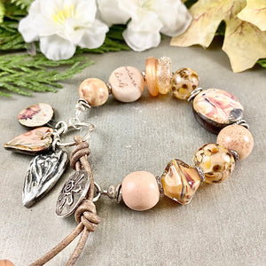 Sleeping Deer Art Bead Bracelet