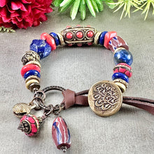Load image into Gallery viewer, Lapis and Coral Ethnic Style Bracelet