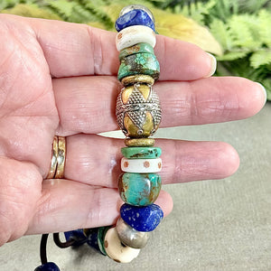 Rustic Turquoise and Lapis Bracelet