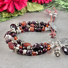 Load image into Gallery viewer, Two Garnet Bracelet