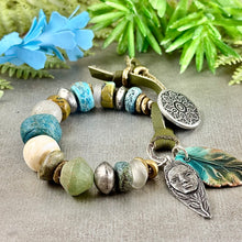 Load image into Gallery viewer, Antique Trade Bead and Turquoise Bracelet