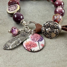 Load image into Gallery viewer, Lepidolite and Lampwork Bracelet