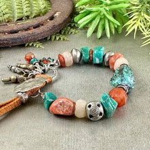 Load image into Gallery viewer, Turquoise and Ancient Stone Bracelet