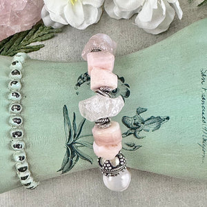 Rustic Pink Gemstone Bracelet