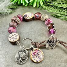 Load image into Gallery viewer, Pink Owl Art Bead Bracelet