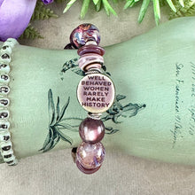 Load image into Gallery viewer, Lepidolite and Lampwork Bracelet