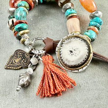 Load image into Gallery viewer, Rustic Turquoise and Carnelian Bracelet