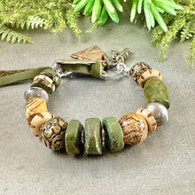 Load image into Gallery viewer, Earthy Green Turquoise Bracelet