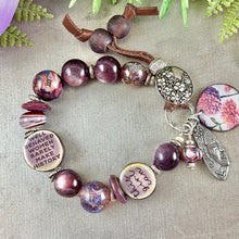 Load image into Gallery viewer, Lepidolite and Lampwork Bracelet