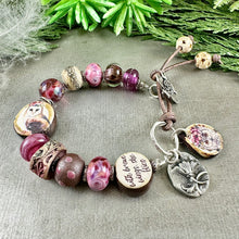 Load image into Gallery viewer, Pink Owl Art Bead Bracelet