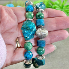 Load image into Gallery viewer, Chrysocolla and Apatite Bracelet
