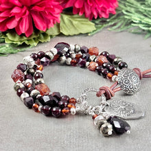 Load image into Gallery viewer, Two Garnet Bracelet