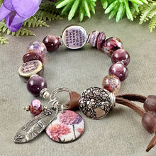 Load image into Gallery viewer, Lepidolite and Lampwork Bracelet