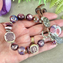 Load image into Gallery viewer, Lepidolite and Lampwork Bracelet