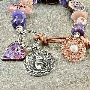 Sweet Bunny Art Bead Bracelet