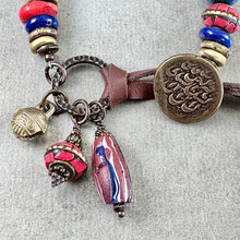 Load image into Gallery viewer, Lapis and Coral Ethnic Style Bracelet
