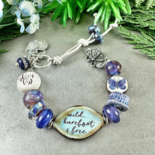 Load image into Gallery viewer, Purple Butterfly Art Bead Bracelet