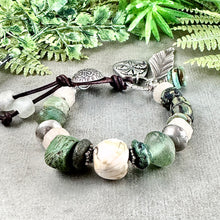 Load image into Gallery viewer, Rustic Green Trade Bead Bracelet
