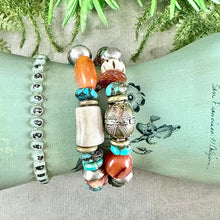 Load image into Gallery viewer, Rustic Turquoise and Carnelian Bracelet