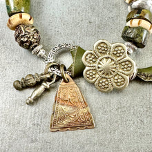 Load image into Gallery viewer, Earthy Green Turquoise Bracelet