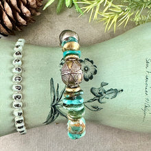 Load image into Gallery viewer, Teal Turquoise and Ethnic Bead Bracelet