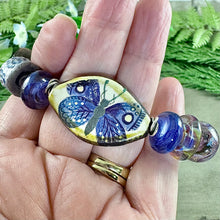 Load image into Gallery viewer, Purple Butterfly Art Bead Bracelet