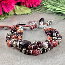 Load image into Gallery viewer, Two Garnet Bracelet