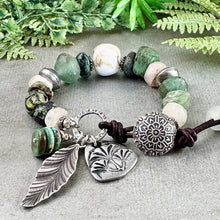 Load image into Gallery viewer, Rustic Green Trade Bead Bracelet