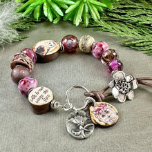 Load image into Gallery viewer, Pink Owl Art Bead Bracelet