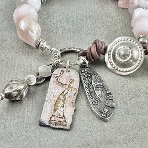 Rustic Pink Gemstone Bracelet