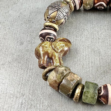 Load image into Gallery viewer, Rustic Green Elephant Bracelet