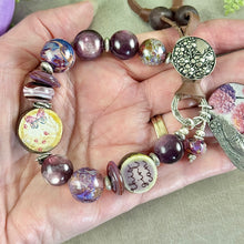 Load image into Gallery viewer, Lepidolite and Lampwork Bracelet