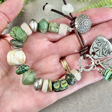 Load image into Gallery viewer, Rustic Green Trade Bead Bracelet