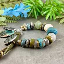 Load image into Gallery viewer, Antique Trade Bead and Turquoise Bracelet
