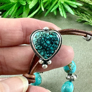 Turquoise and Hearts Bracelet