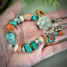 Load image into Gallery viewer, Turquoise and Ancient Stone Bracelet