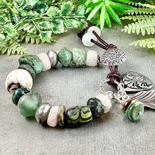 Load image into Gallery viewer, Rustic Green Trade Bead Bracelet
