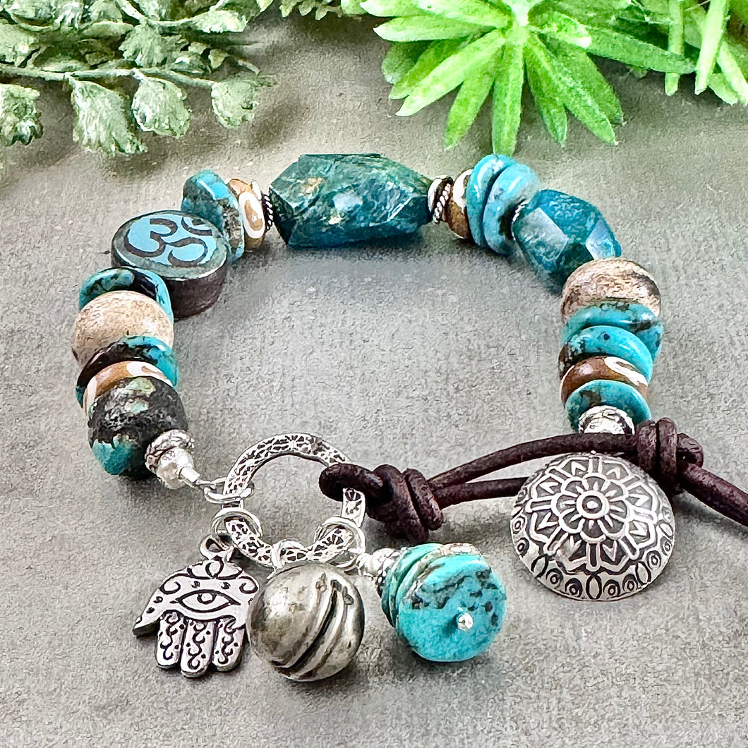 Teal Om Bracelet