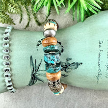 Load image into Gallery viewer, Rustic Turquoise and Ethnic Beads Bracelet