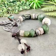 Load image into Gallery viewer, Rustic Green Trade Bead Bracelet