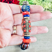 Load image into Gallery viewer, Lapis and Coral Ethnic Style Bracelet
