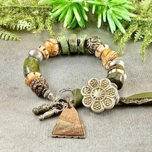 Load image into Gallery viewer, Earthy Green Turquoise Bracelet