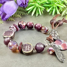 Load image into Gallery viewer, Lepidolite and Lampwork Bracelet